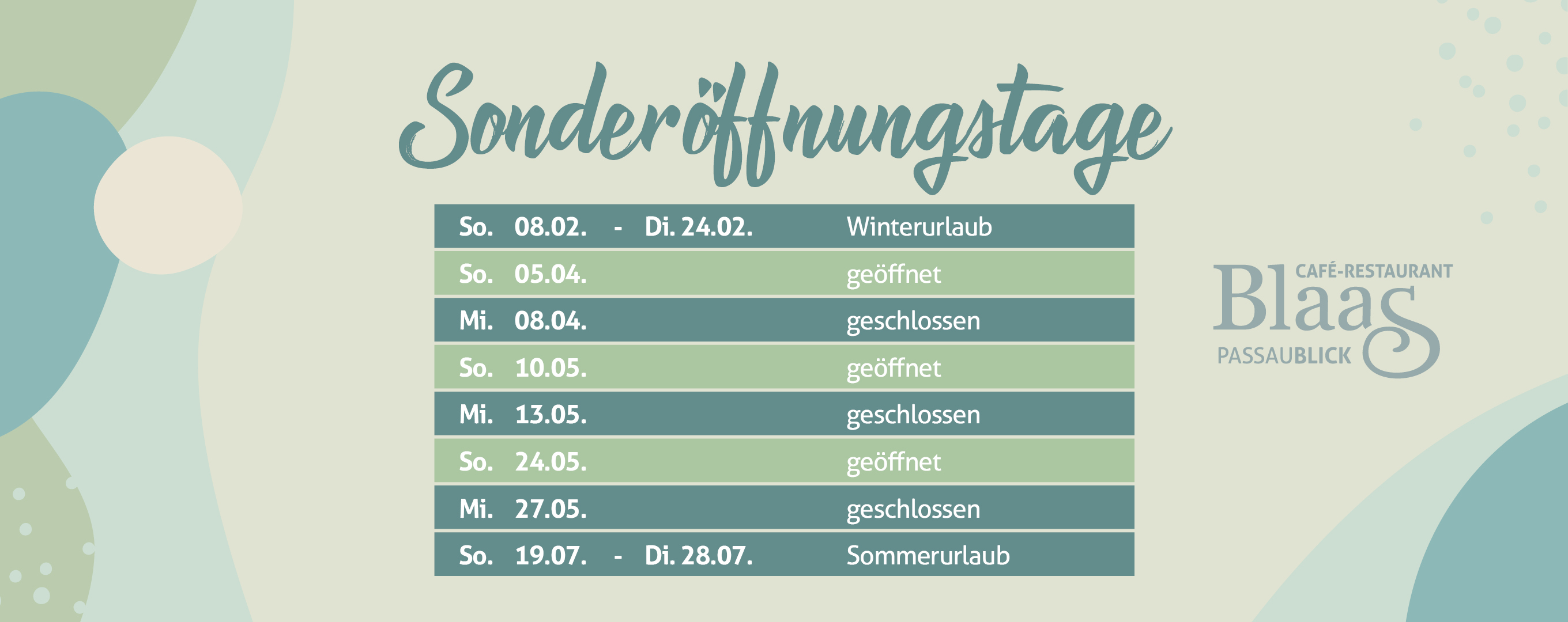 Sonderöffnungstage 2026-01