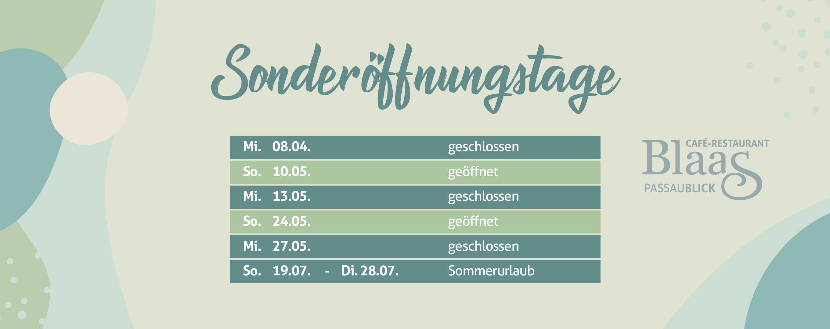 Sonderöffnungstage 2026-03