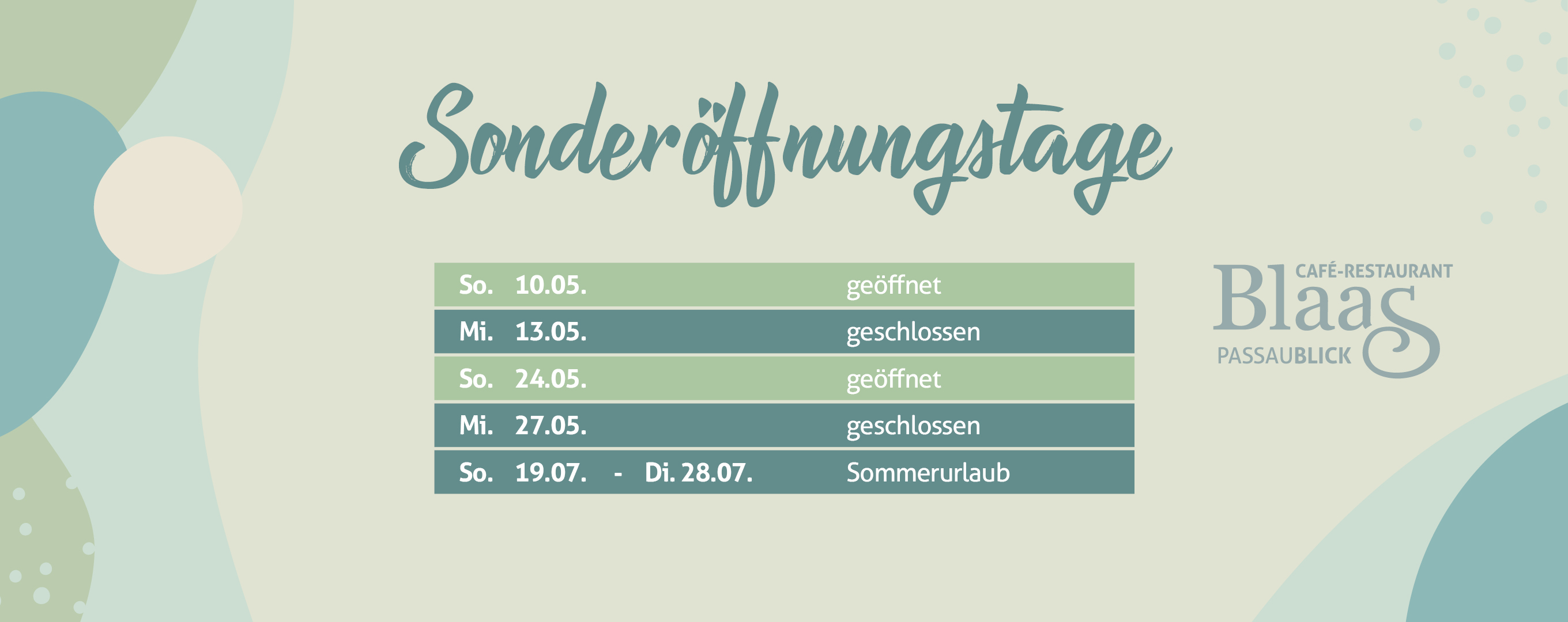 Sonderöffnungstage 2026-04